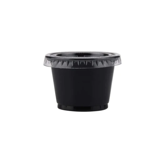 PP Black Base Portion Cup with Lid