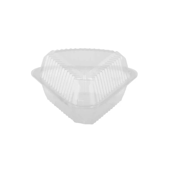 Hinged Triangle Clear Cake slice container