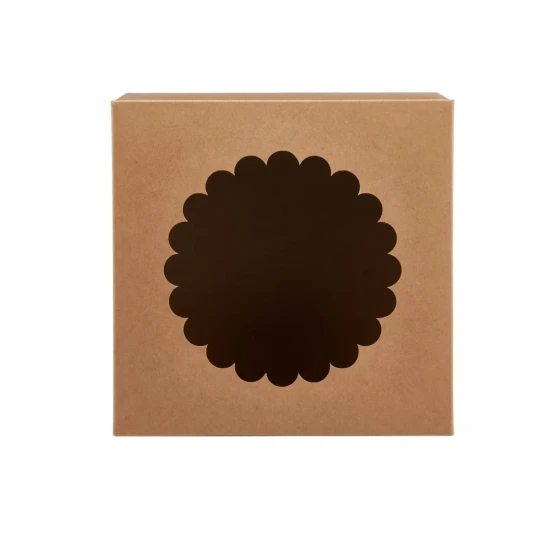 Kraft Cake Box Round With Window 100 Pieces