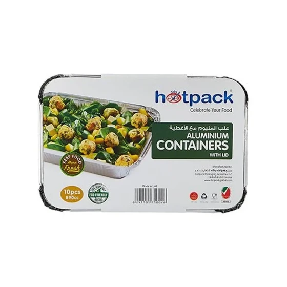 Aluminium Containers with Lid 8389 ( 890 CC ) 10 Pieces