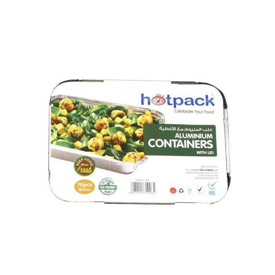 Aluminium Takeaway Containers with Lids - 1850 cc (Pack of 10)