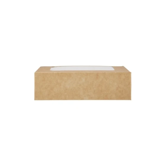 Kraft Rectangle Salad Box 17 x 11 cm with Window 250 Pieces