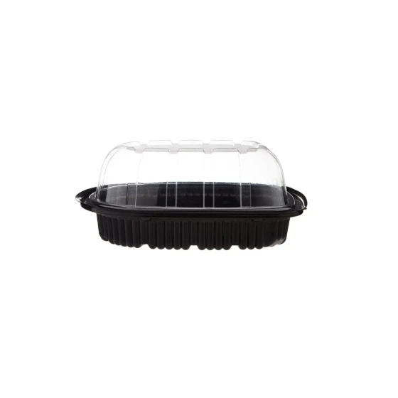 Black Base Chicken Container With Lid 100 Pieces