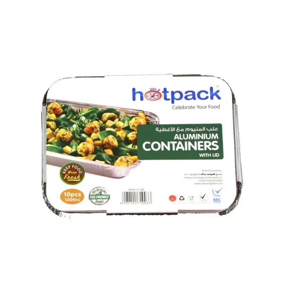 Aluminium Containers with Lid 83120 ( 1200 CC ) 235 mm Length x 190 mm Width x 35 m,m Height 10 Pieces
