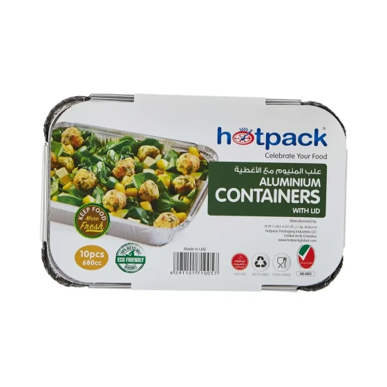 Aluminium Containers with Lid 8368 ( 680 CC ) 197 mm Length x 124 mm Width x 46 mm Height 10 Pieces