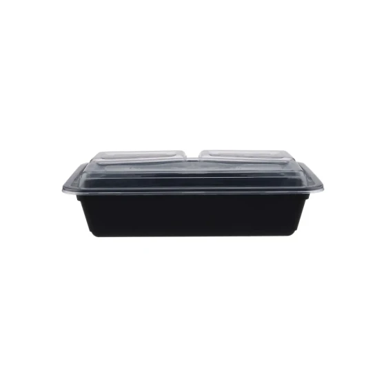 Heavy Duty Black Base Rectangular 3-Compartment Container 300 Pieces