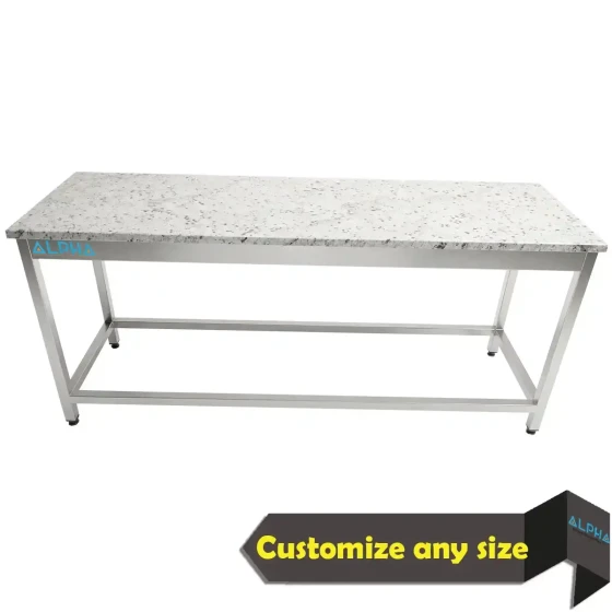 SS Marble Top Work Table