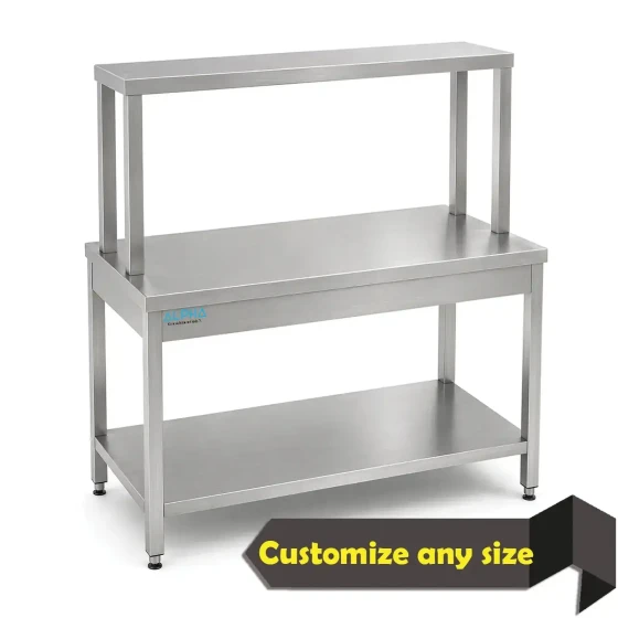 Ss Heavy Duty Work Table with Over shelf