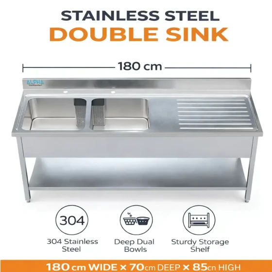 Double Bowl Sink 180