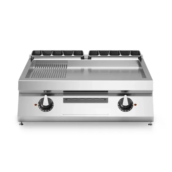 Electric Grill - 2/3 Smooth 1/3 Ribbed Mild Steel Plate Top - Modular R70/80FTE/LR/T
