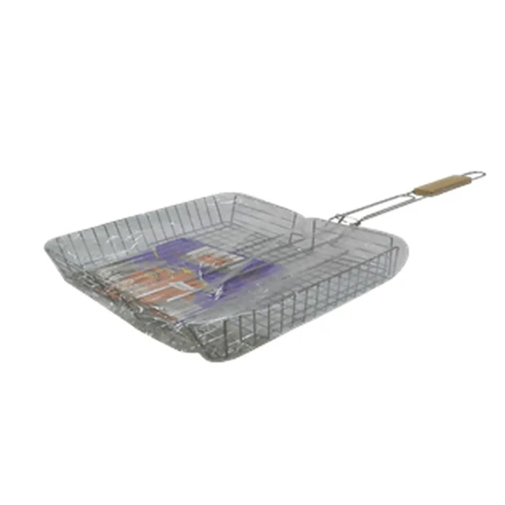 AKC | Double Barbecue Grill Basket| SILVER