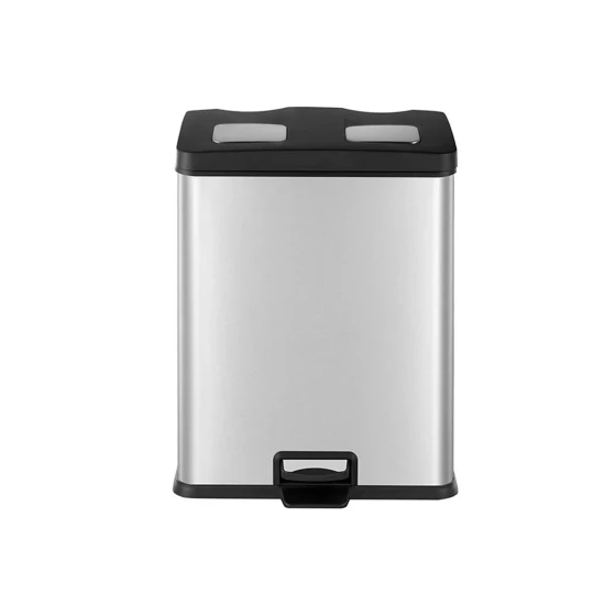 Stainless Steel 2 Compartment Recycle Bin 60 Liters