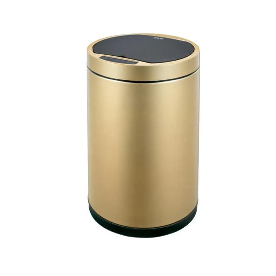 EKO Stainless Steel Fingerprint Proof Open Top Trash Bin 12 Liters