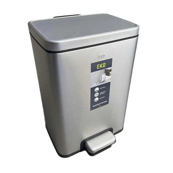 EKO Stainless Steel Sensor Type Round Bin 12 Liter