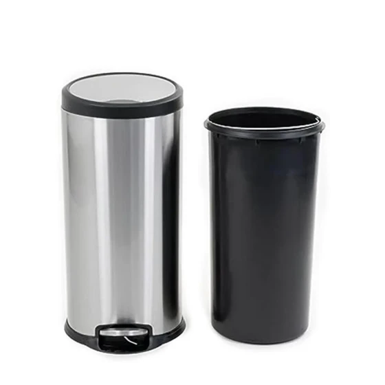 Stainless Steel Slow Motion Bin with Pedal 27 Liters