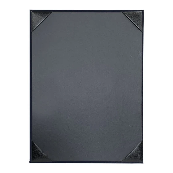 H. Risch, Inc. Oakmont 8 1/2" x 11" Blue 1-Panel Menu Cover with Album Style Corners
