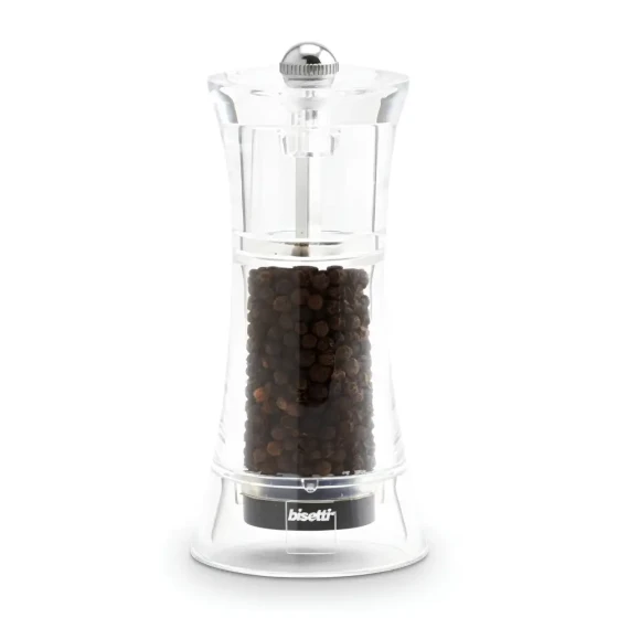 Bisetti Pepper Mill Acrylic 13 cm Transparent