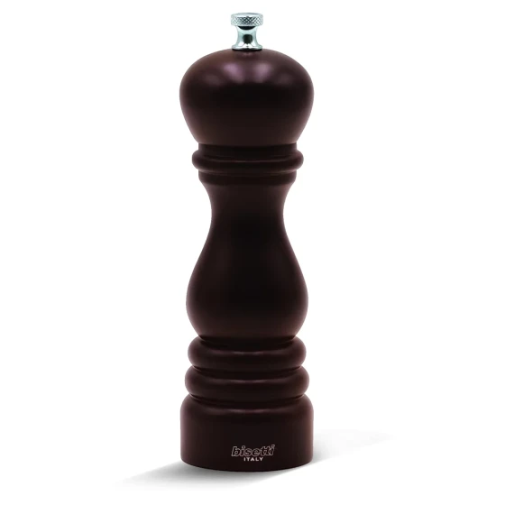 Bisetti Pepper Mill Beech Wood 18 cm Walnut Stained