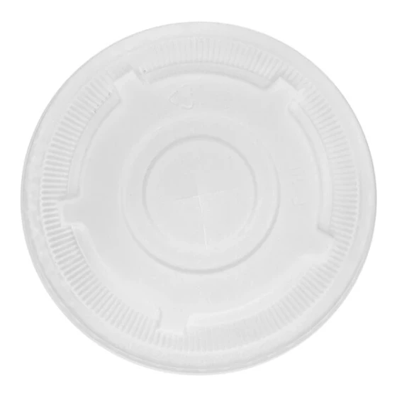 Eco-Products GreenStripe 28 and 32 oz. PLA Compostable Flat Plastic Cold Cup Lid with Straw Slot - 600/Case
