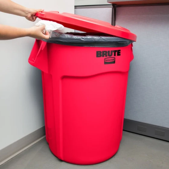 Rubbermaid® BRUTE 20 Gallon Red Round Trash Can and Lid