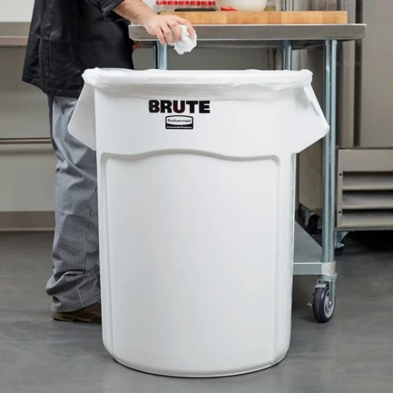 Rubbermaid® FG265500WHT BRUTE 55 Gallon White Round Trash Can