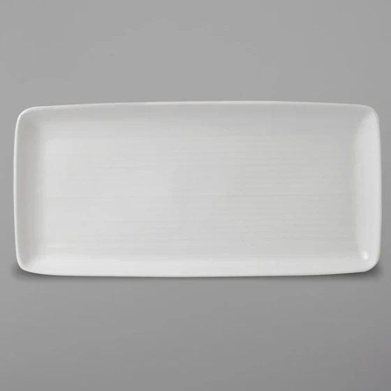 Dudson EP271 Evo 10 5/8" x 4 3/4" Matte Pearl Rectangular Stoneware Platter by Arc Cardinal - 12/Case