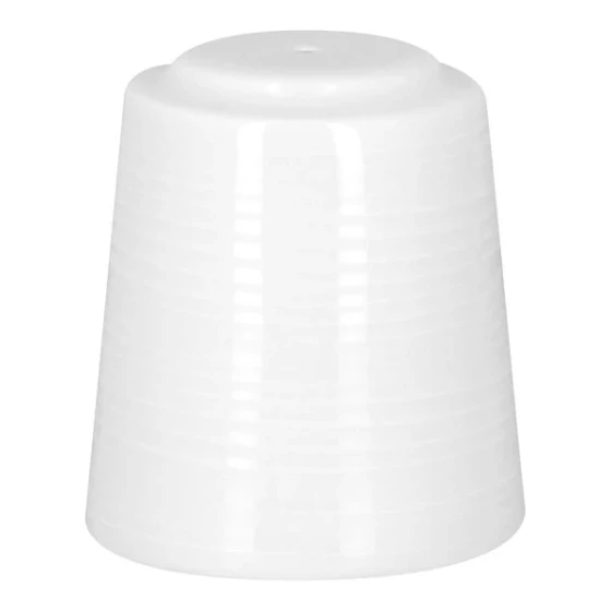 RAK Porcelain Helm 1.75 oz. Bright White Embossed Porcelain Pepper Shaker - 6/Case