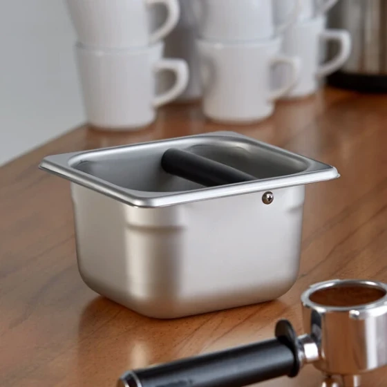 Vollrath E06064-KB 1/6 Size Stainless Steel Knock Box - 4" Deep