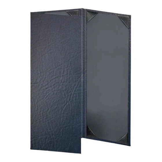 H. Risch, Inc. HAR-3V Harley 4 1/4" x 11" Customizable Navy 3 View Menu Cover
