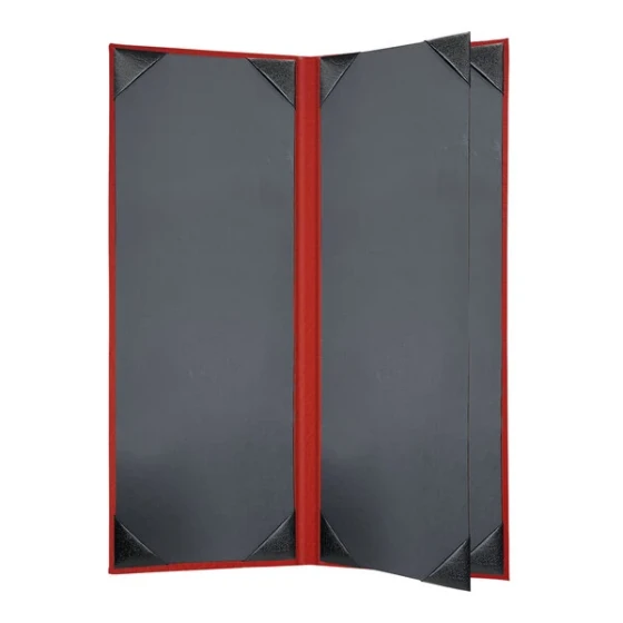 H. Risch, Inc. HAR-4V Harley 4 1/4" x 11" Customizable Red 4 View Menu Cover