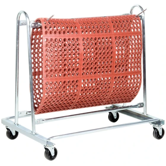 Cactus Mat 6477 Portamat Assembled Floor Mat Washing and Transport Cart - 10 Mat Capacity