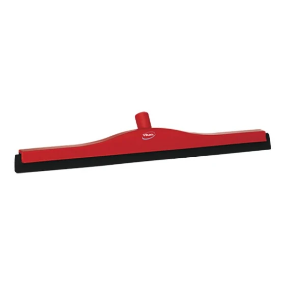 Vikan 77544 23 5/8" Red Double Foam Rubber Floor Squeegee with Plastic Frame