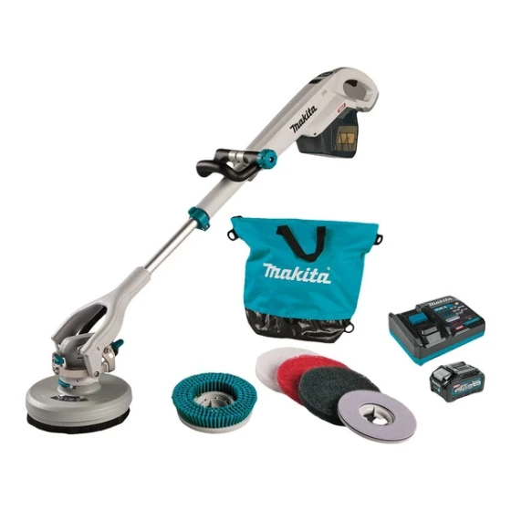 Makita 40V MAX XGT GSP01M1 Lithium-Ion Cordless Brushless 3-Speed Telescoping Rotary Floor Machine Kit - 600 RPM