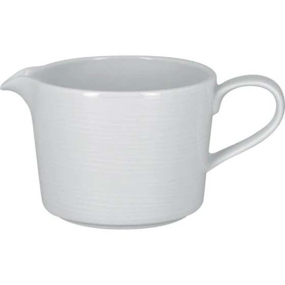 RAK Porcelain Helm 8.45 oz. Bright White Embossed Porcelain Gravy Boat - 12/Case