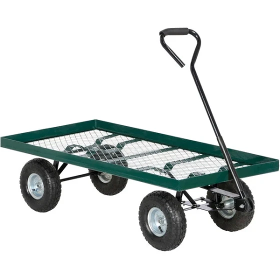 Vestil 24" x 48" Green Steel Utility Cart LSC-2448-PT - 500 lb. Capacity