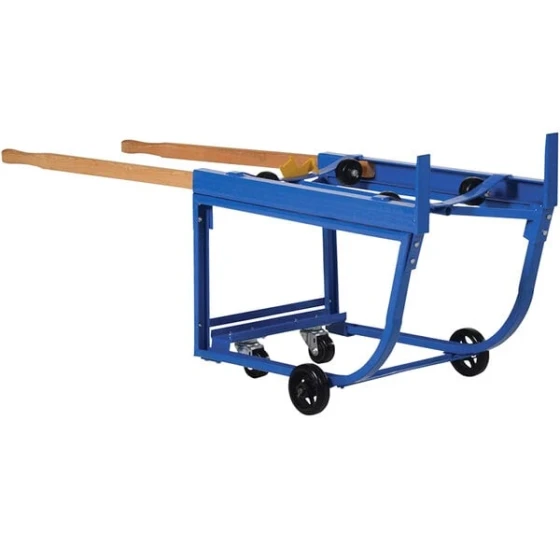 Vestil 1,000 lb. 42" x 19" x 27 1/2" Deluxe Steel Rotating Drum Cart with Polyurethane Wheels RDC-1,000-5PU
