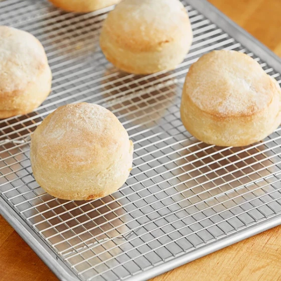 Fat Daddio's CR-HALF 12" x 17" Footed Stainless Steel Cooling Rack for Half Size Sheet Pan