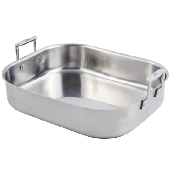 Bon Chef 60010CLD Cucina 10 Qt. Stainless Steel Roasting Pan - 16 1/2" x 14 1/4" x 4"