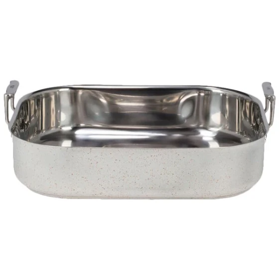 Bon Chef 60010CLDDESERT Cucina 10 Qt. Desert Stainless Steel Roasting Pan - 16 1/2" x 14 1/4" x 4"