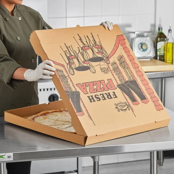 Choice 24" x 24" x 2" Kraft Corrugated Pizza Box - 25/Bundle
