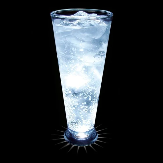 12 oz. Customizable Plastic Pilsner Cup with White LED Light - 50/Case