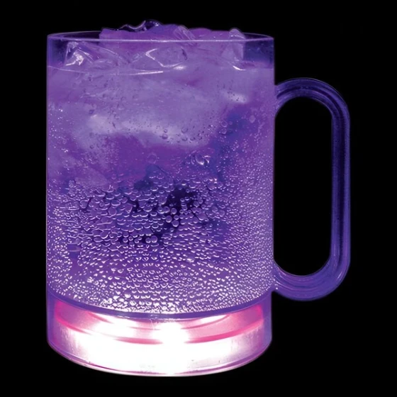 16 oz. Customizable Plastic Mug with Purple LED Light - 50/Case