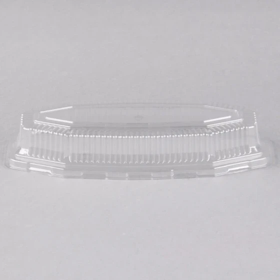 Fineline 9215-L Flairware Clear PET Plastic Serving Boat Dome Lid - 150/Case