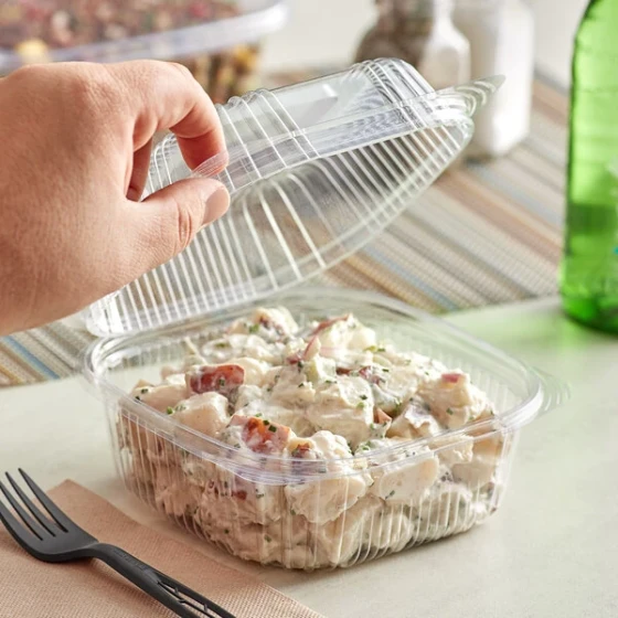 Stalk Market Clear PLA Hinged Container 6" x 6" - 240/Case