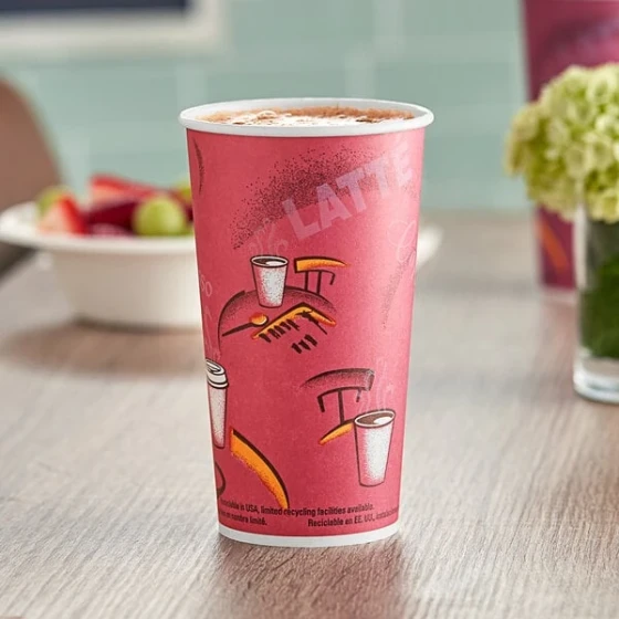 Solo 20 oz. Bistro Single-Sided Poly Paper Hot Cup - 600/Case