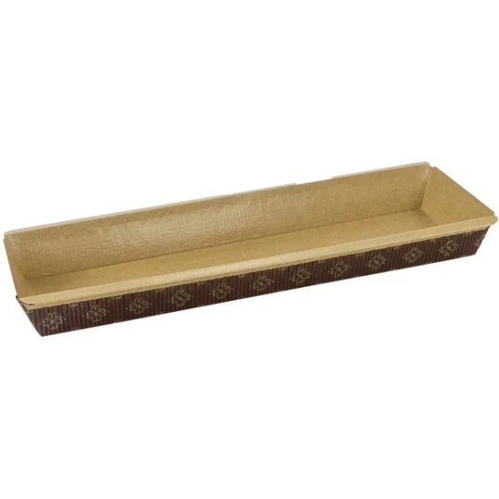 Novacart Corrugated Kraft Paper Bread Loaf Pan 10 7/16" x 3" x 1 3/16" - 1,000/Case