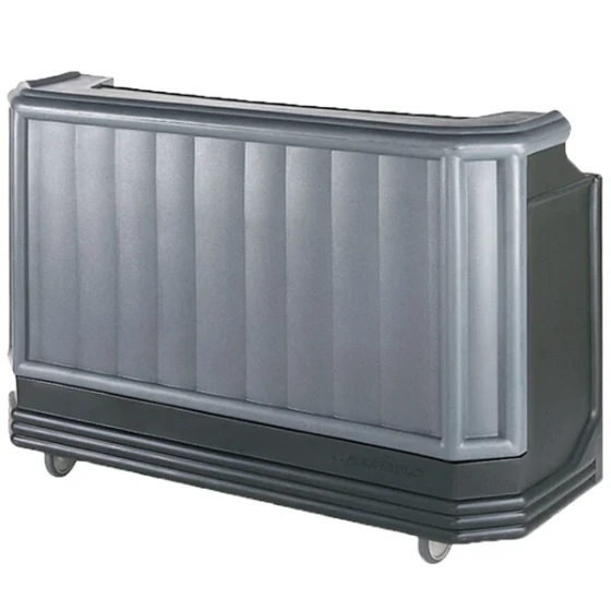 Cambro BAR730DX420 Granite Gray and Black Deluxe Cambar® 73" Portable Bar with 7 Bottle Speed Rail, Cold Plate, and Soda Gun