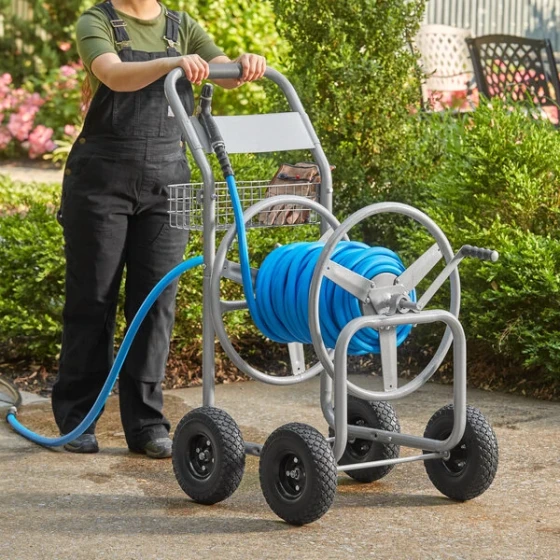 Lavex Garden Hose Reel Cart