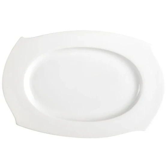 CAC PHA-14 Philadelphia 13 1/2" Super White Porcelain Platter - 12/Case
