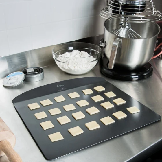 Wilton 191002989 Perfect Results Half Size 14 Gauge Non-Stick 16" x 14" Rimless Steel Cookie Sheet